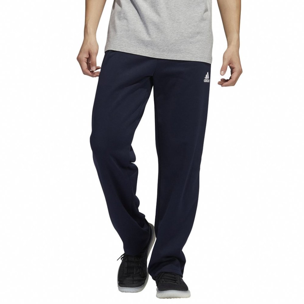 Adidas Fleece Pants Small Men's Open Hem Sweatpants Multi Sports Navy